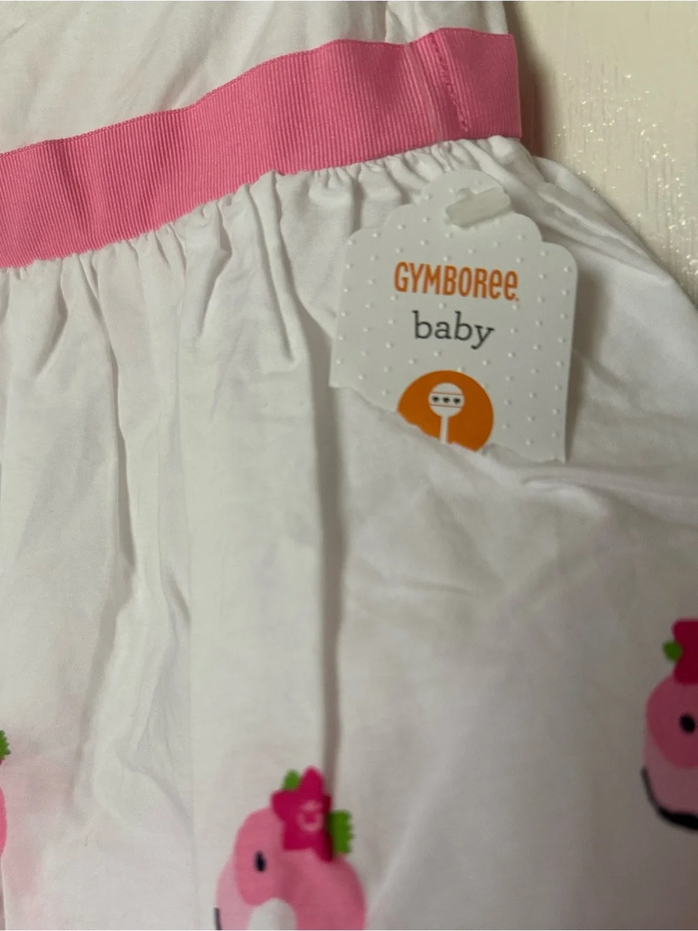 Gymboree Baby Flamingo Dress NWT Pink White Summer Sundress